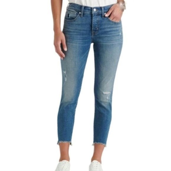 Lucky Brand Pants - Lucky Brand Ava Distressed Chewed Hem Crop Skinny Jeans